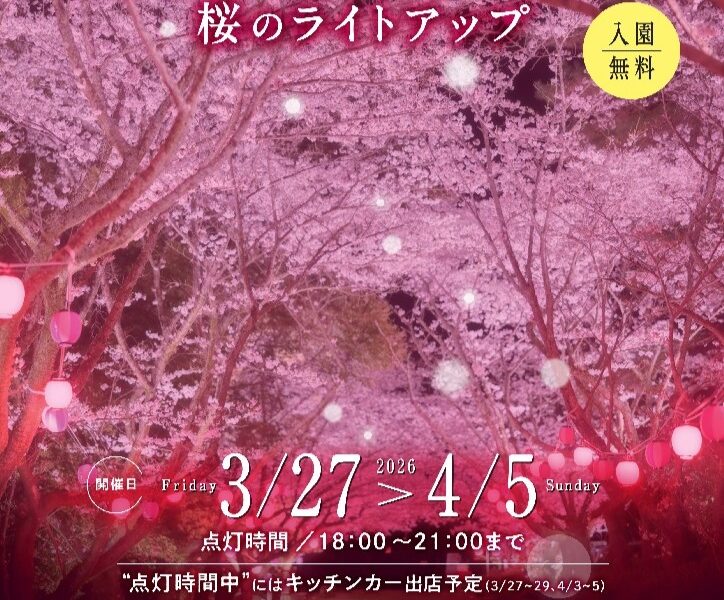 公渕森林公園で「桜のライトアップ」が2026年3月27日 (金)-4月5日 (日)まで開催