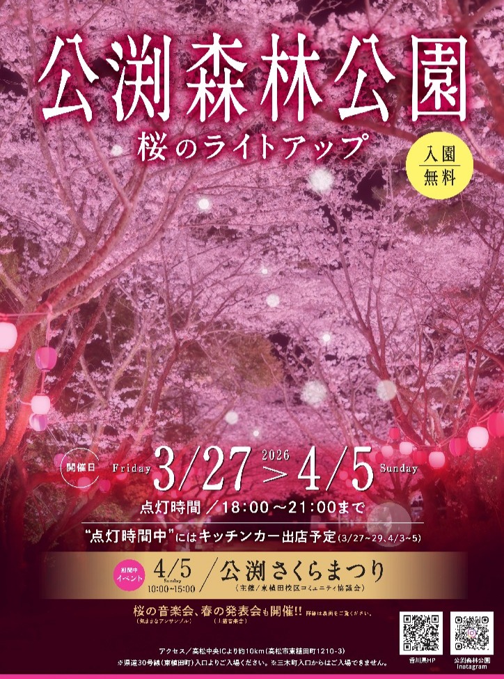 公渕森林公園桜のライトアップ