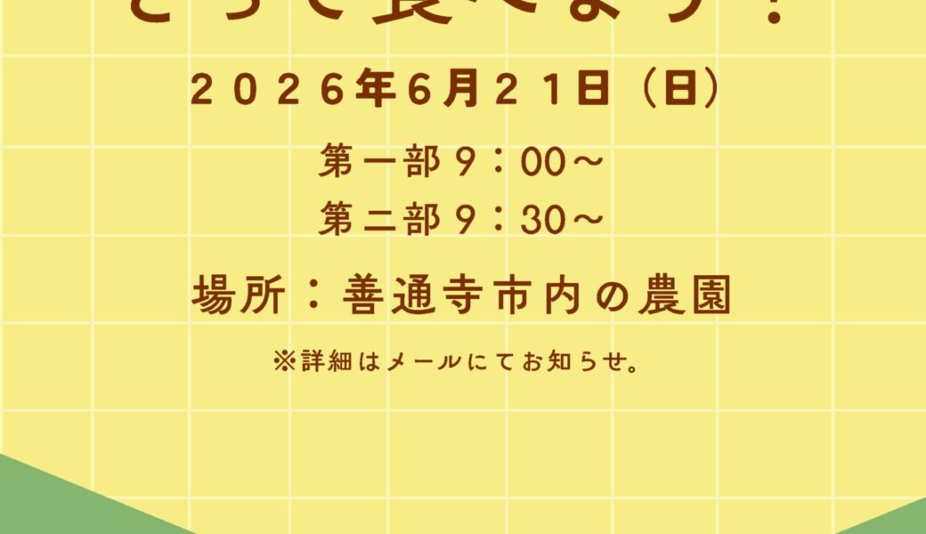 善通寺市内で「スイートコーン プレミアム味来 収穫体験」が2026年6月21日 (日)に開催